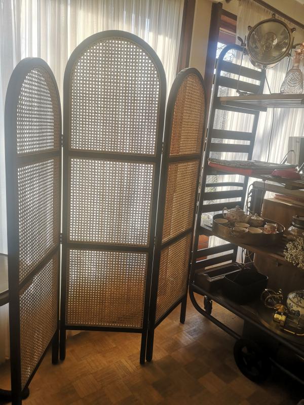 Paravent Arbon Noir en cannage