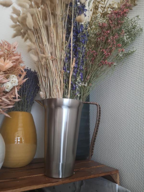 Pichet Doyet en acier inoxydable avec poignée en cuir