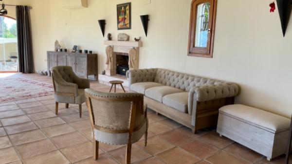 Fauteuil en lin et jute Valbelle