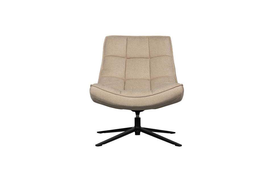 Fauteuil pivotant confortable Rembourre en tissu tisse (100% polyester) Base en metal noir H 84 cm