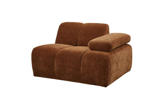 1-seater modular sofa element arm right rib fabric rust brown MOJO