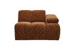 Miniature 1-seater modular sofa element arm right rib fabric rust brown MOJO 4