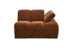 Miniature 1-seater modular sofa element arm right rib fabric rust brown MOJO 5