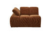 Miniature 1-Seater Modular Sofa Element Left Arm Rib Fabric Rust Brown Mojo 3