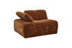 Miniature 1-Seater Modular Sofa Element Left Arm Rib Fabric Rust Brown Mojo 5