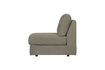 Miniature 1-Seater Modular Sofa Element without Armrest Warm Grey Fabric FAMILY 3