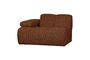 Miniature 1-Seater Sofa Element Left Armrest Bouclé Rust Brown MOJO Clipped
