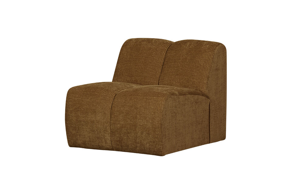 1-Seater Sofa Element Rib Fabric Honey Yellow Mojo Woood