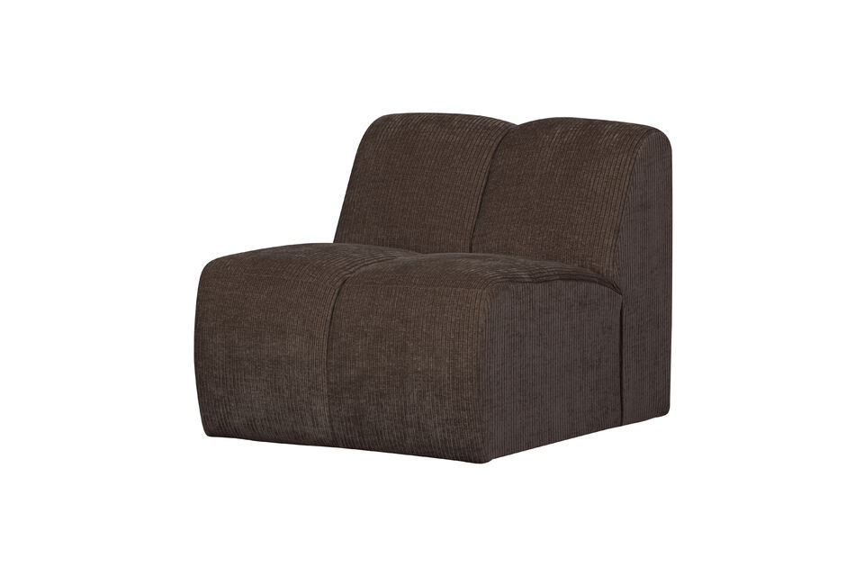 1-Sitzer Modul-Sofa-Element Rippstoff Braun Mojo Woood