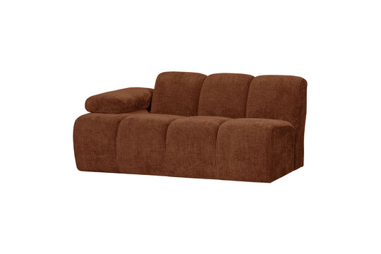 1.5-Seater Sofa Element Left Armrest Rust Brown Rib Fabric Mojo