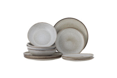 12-delig servies van steengoed Nature Sandrine