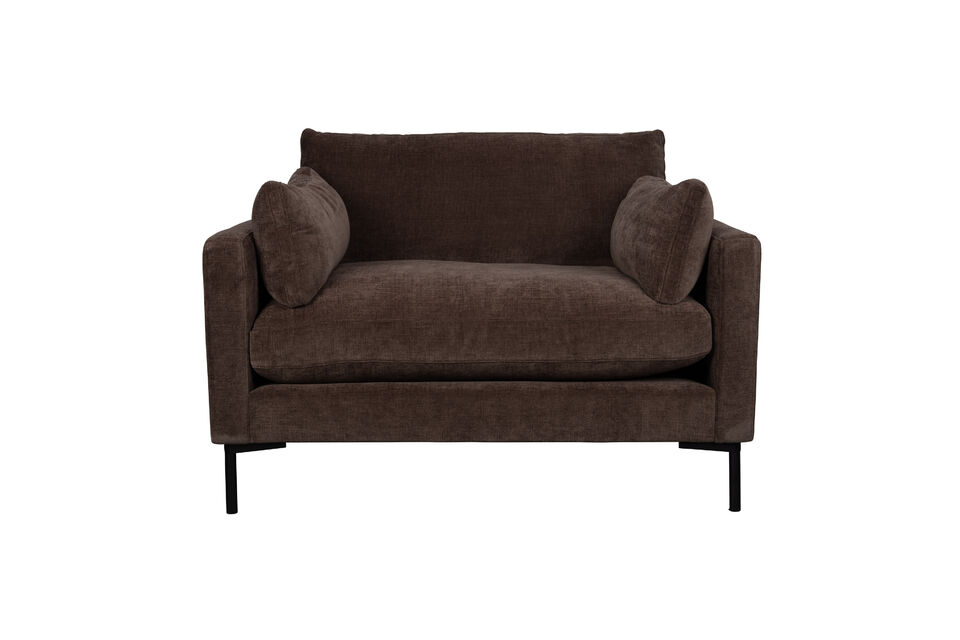 1,5-zits loveseat in donkerbruine stof Summer Zuiver