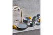 Miniature 16-Piece Stoneware Brunch Kit Grey and Blue Rustic 2