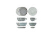 Miniaturansicht 16-teiliges Brunch-Set aus Steinzeug Grau und Blau Rustic 1
