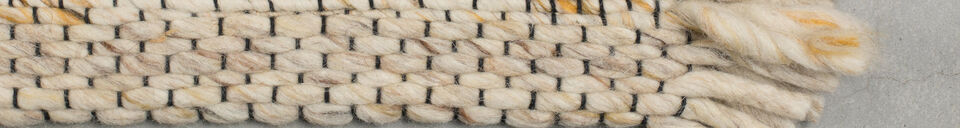Material Details 170x240 cm beige and yellow wool rug Frills