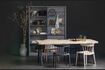 Miniatuur 180x90 beige mangohouten tafel met vierkante visgraatpoten Tablo 2