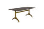 Miniature 180x90 cm glass and gold metal dining table Sansa Clipped