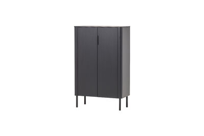 2-Door Cabinet Pine Matt Black Gunnar