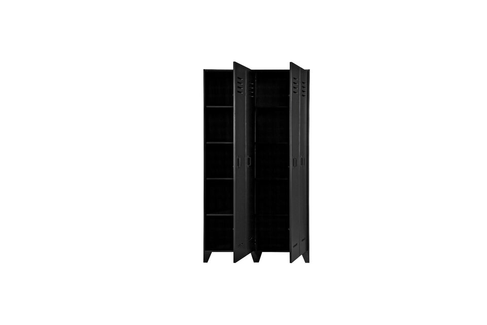 It\'s a sturdy cabinet made out of solid pine in the colour black
