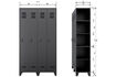 Miniature 2-door locker cabinet black pine STIJN 8