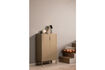 Miniature 2-Door Pine Cabinet Mud H 135 cm GUNNAR 2
