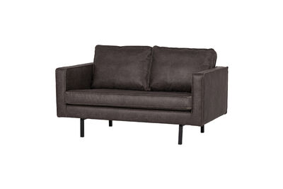 2-Seater Eco Leather Sofa Black RODEO