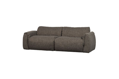 2-Seater Sofa Woven Fabric Warm Grey Melange Baggy