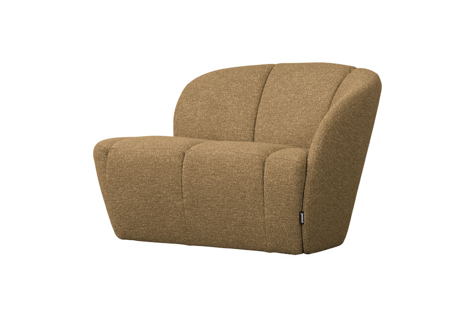 2-Sitzer Bank Rechts Bouclé Gelb/Braun Melange Mojo Woood