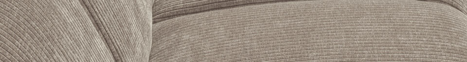 Materialbeschreibung 2-Sitzer Sofa-Element Armlehne rechts Rippstoff dunkelsand Mojo