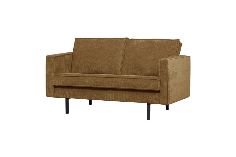 2-Sitzer Sofa Rippstoff Honiggelb Rodeo Woood