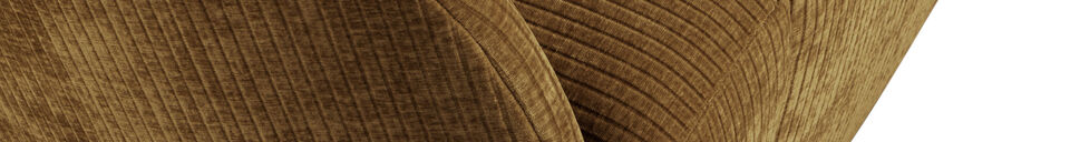 Benadrukte materialen 2-zits bank links ribstof honinggeel MOJO