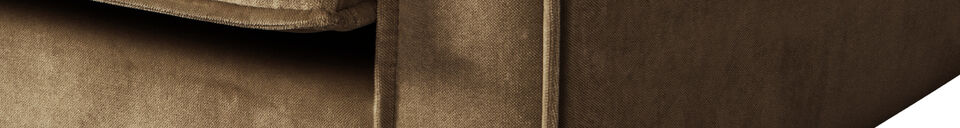 Benadrukte materialen 2-zits bank velvet taupe Rodeo