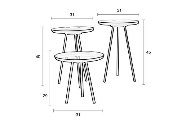 Set de 3 table d'appoint Émaillées | Maison en Vogue