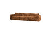 Miniature 3-seater sofa 3D chenille mid brown BAGGY 1