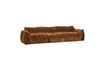 Miniature 3-seater sofa 3D chenille mid brown BAGGY 3