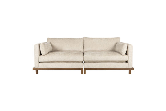 3-seater sofa in beige fabric Blossom Clipped