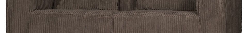 Material Details 3 seater sofa in brown fabric Bean