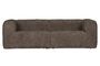Miniature 3 seater sofa in brown fabric Bean Clipped