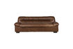 Miniature 3-seater sofa in dark brown leather Douglas 1