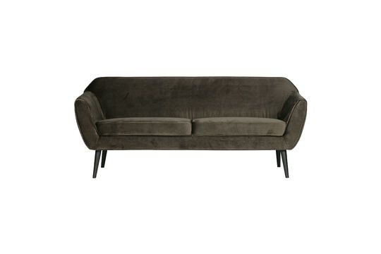3-seater sofa in khaki velvet Rocco Clipped