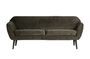 Miniature 3-seater sofa in khaki velvet Rocco Clipped