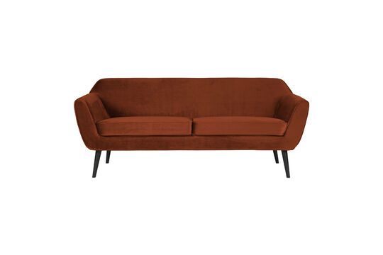 3 seater sofa in terracotta velvet Rocco Clipped