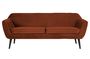 Miniature 3 seater sofa in terracotta velvet Rocco Clipped