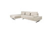 Miniature 3-seater sofa with left chaise longue in off-white polyester Shelly 2