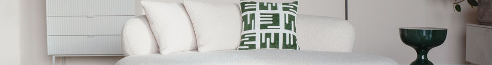 Materialbeschreibung 3-Sitzer-Sofa in weißem Stoff Noxx