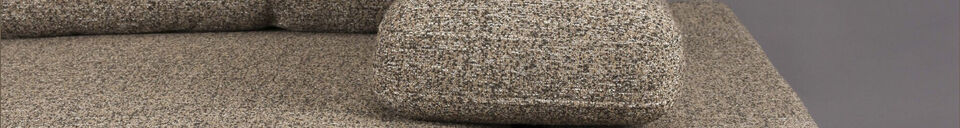 Materialbeschreibung 3-Sitzer Sofa mit Récamiere links aus braunem Polyester Shelly
