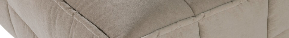 Materialbeschreibung 3-Sitzer Sofa Samt Warm Taupe CLUSTER
