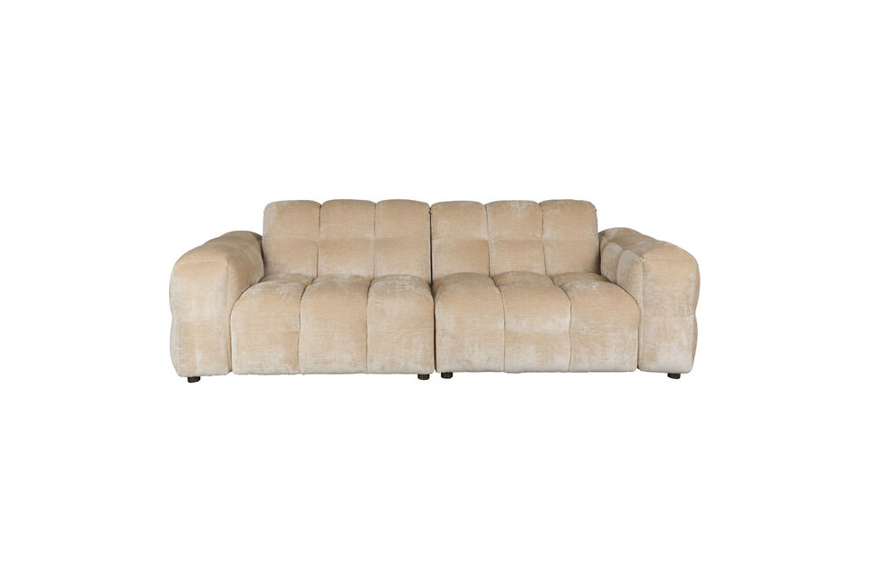 3-zits beige fluwelen bank Hackman DutchBone
