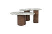 Miniaturansicht 3er-Set Beistelltische aus Marmor und braunem Holz Suki 10