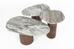 Miniaturansicht 3er-Set Beistelltische aus Marmor und braunem Holz Suki 11